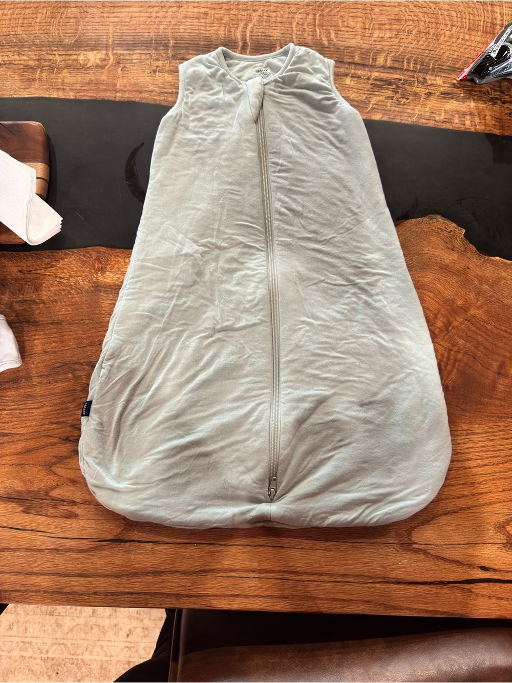 Light Sage Halo Baby Sleep Sack with Front Zipper